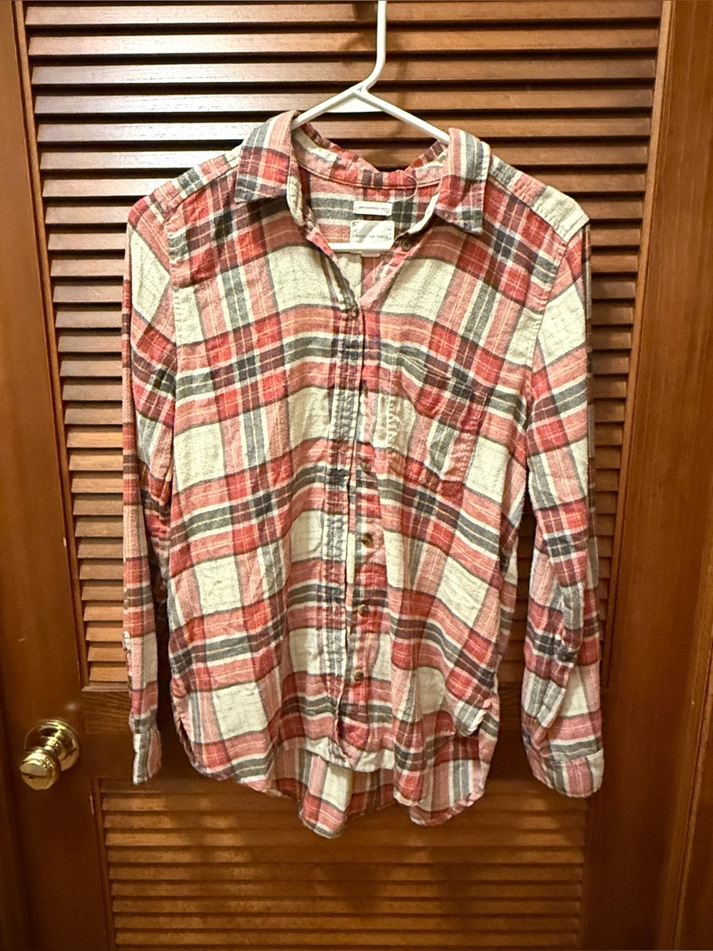 American Eagle Amazingly Soft Boyfriend Fit Plaid Flannel Shirt Medium